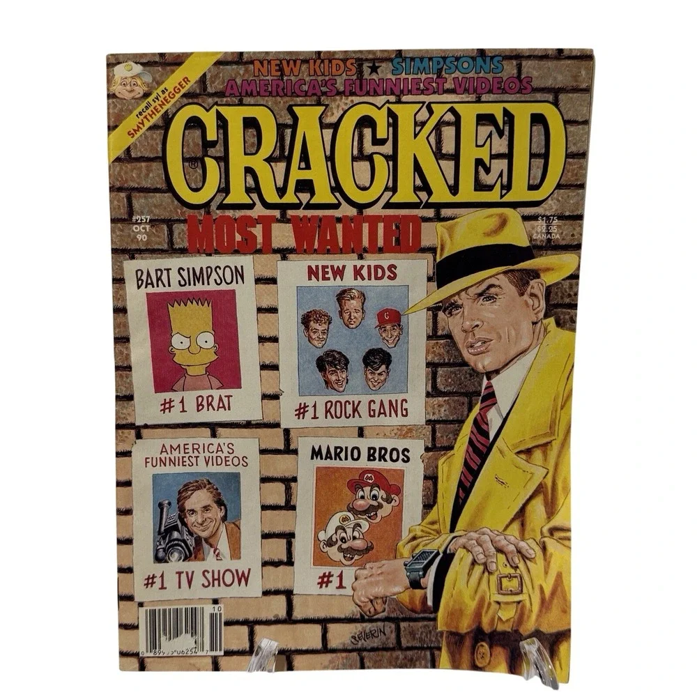 Cracked‎ - Most Wanted October 1990 #257. Mario Bros, New Kids, Simpson's